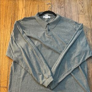 Banana Republic Long Sleeve Gray Polo Shirt